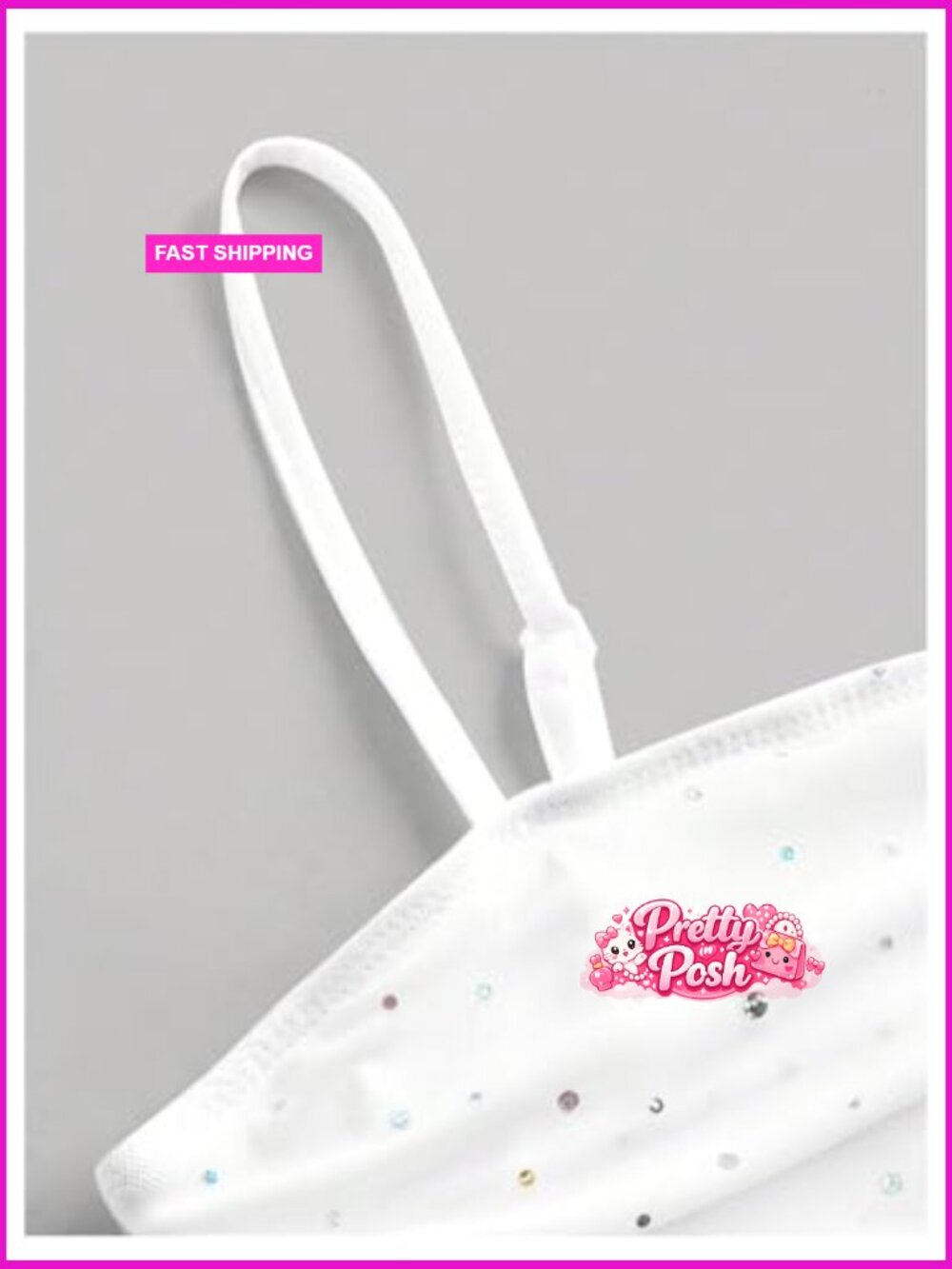 Rhinestone Spaghetti Strap Crop Cami Top Ruched Going Out Camisole - Picture 4 of 4